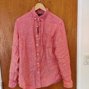 Banana republic linen red shirt button down size s
